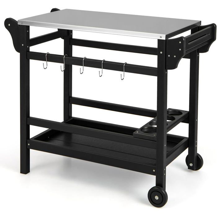 Chariot Extérieur pour Barbecue - GIANTEX - Desserte Plancha - Comptoir Acier Inoxydable Poignée Charge 115+35KG 105x54x85 cm Chariot Extérieur pour Barbecue - GIANTEX - Desserte Plancha - Comptoir Acier Inoxydable Poignée Charge 115+35KG 105x54x85 cm