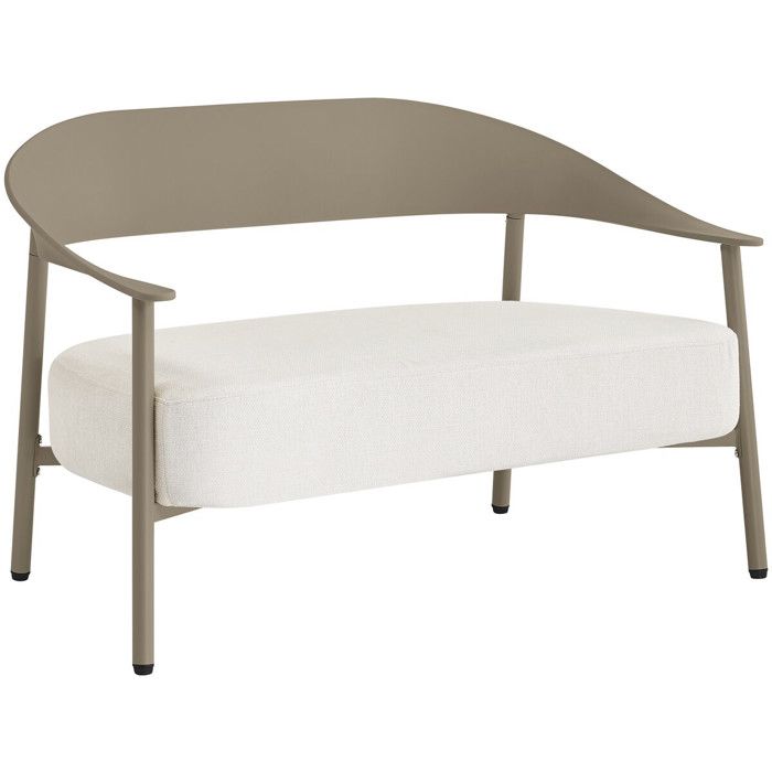 Canapé de jardin en plastique et en métal Céora - 2 places - Taupe