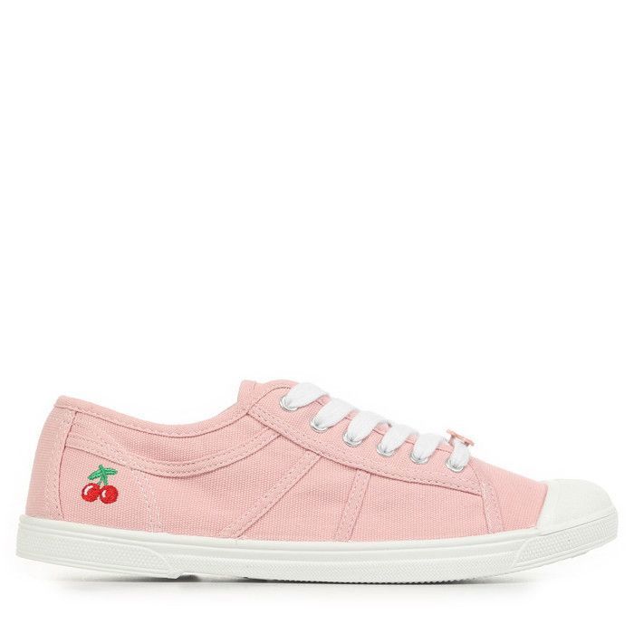879 Baskets femme - 879 - Basic 02 - Blanc/Rose soft pink - Légère - Fermeture lacets