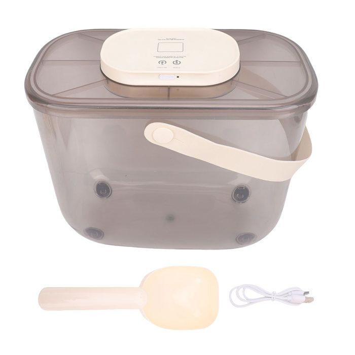 Conteneur hermétique MBLQ – Récipient alimentaire chat chien sous vide – Fraîcheur prolongée anti-humidité – 15 L – Gris