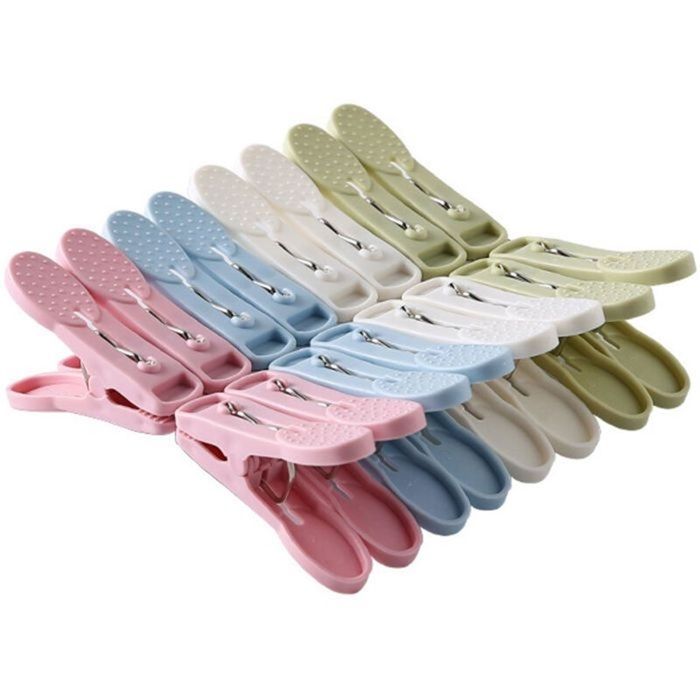 Pinces à linge multifonction Lot de 20 pièces - Plastique résistant et recyclable - Adhérence forte