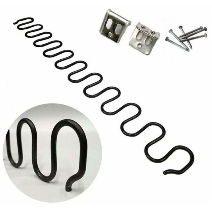 2pcs ressorts canapé – Acier carbone 50cm avec clips – Réparation meubles auto