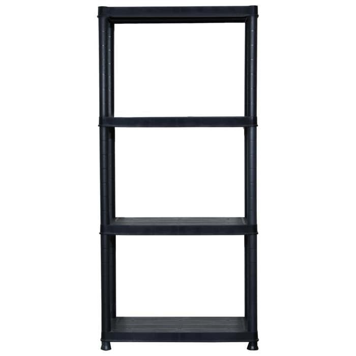 BESTLIFE Étagère de rangement à 4 niveaux Noir 61x30 5x130 cm Plastique avec manuel de montage（48671518）VIDAXL