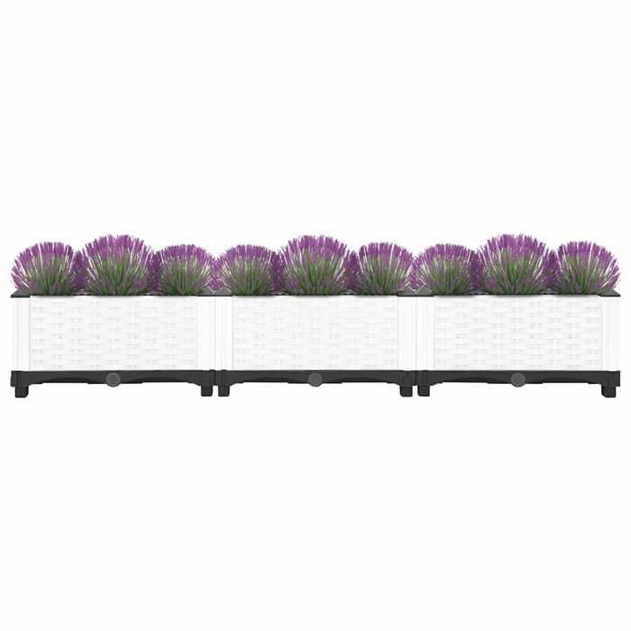 Blanc Lit surélevé 120x40x23 cm Polypropylène - Résistant aux intempéries - Durable 5.05 kg &Neuf77239