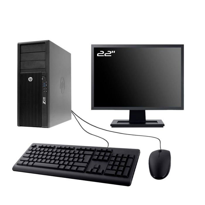 PC Workstation Z220 MT Ecran 22 Intel I3-3220 RAM 16Go SSD 250Go W11 WiFi - Tour dordinateur - Display. Port DVI - Serial ATA