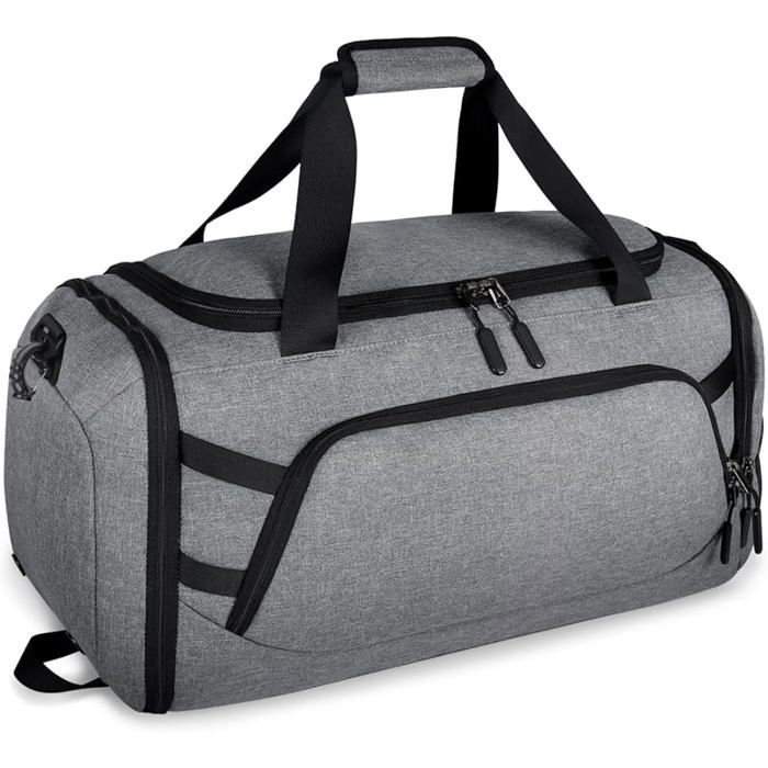 Sac de Sport pour Hommes et Femmes 40L Sac de Voyage Compartiment à Chaussures et Poche Humide Sac Weekend 40L Gris GR SAC DE SPORT