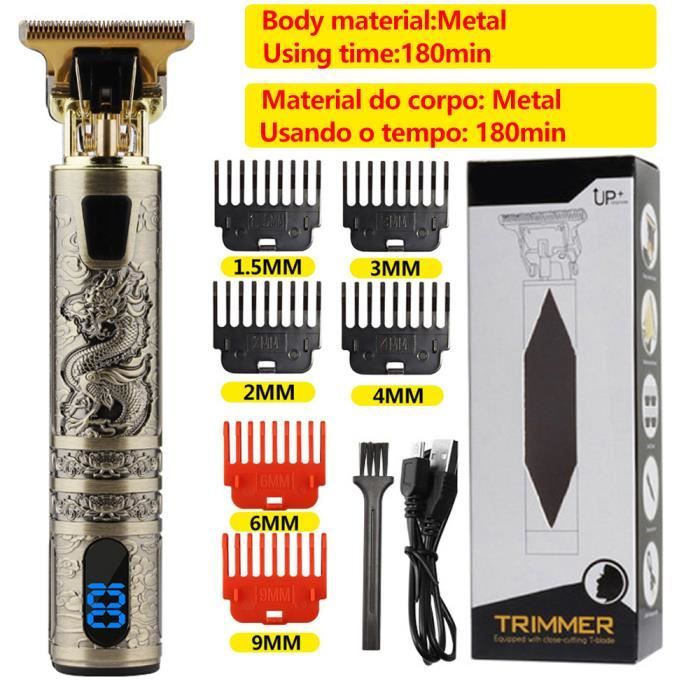 Tondeuse à Cheveux Vintage T9 Sans Fil - 4 Sabots (1,5 à 4 Mm) - Pour Homme - Neuf Sous Blister