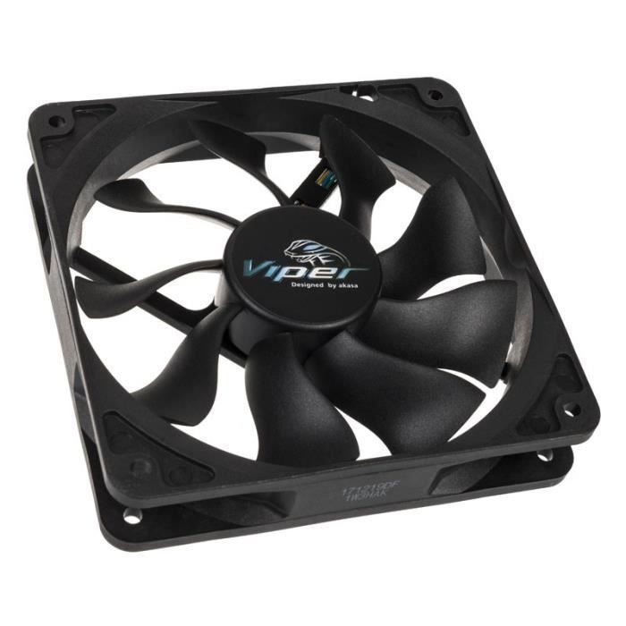Ventilateur - Akasa - Viper Black PWM - 120mm - Noir - 30 dB - Akasa