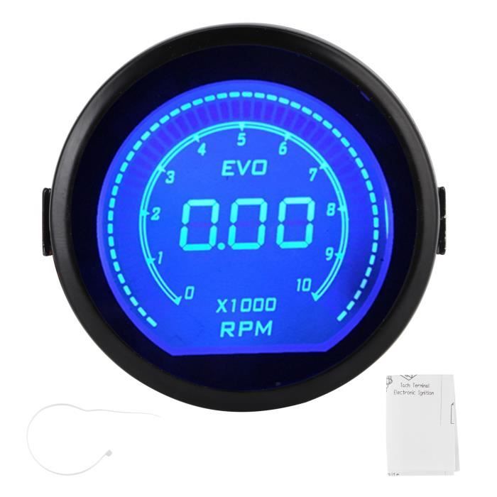 Tachymètre 52 Mm Pour Voiture Essence - 0-8000 Tr/min, LED Bleue, 12V - Compatible 4,6,8 Cylindres