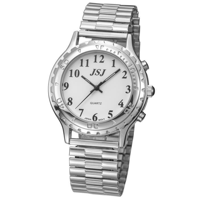 Montre Parlante Analogique avec Alarme Annonce de l'heure et Date en ...