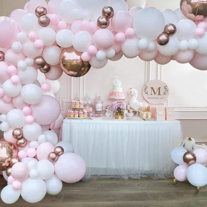Arche Ballon Rosearche Ballon Anniversaire Rose Blanc Et Or Roseballon En Or Rose 4d Guirlande De Ballon Rose Pour Mariage An 96 Cdiscount Maison