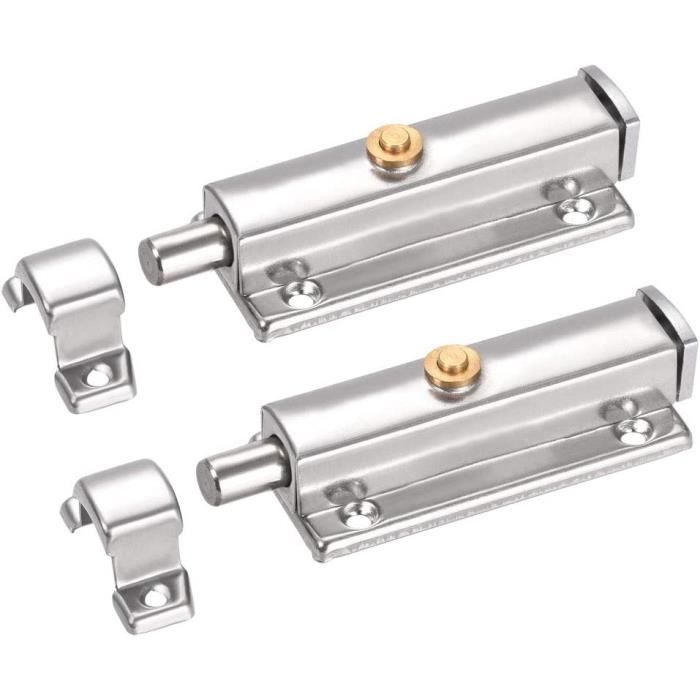 Lot De 2 Verrous à Ressort En Acier Inoxydable 304 - Longueur 3.6 Pouces, Pour Porte Ou Grille