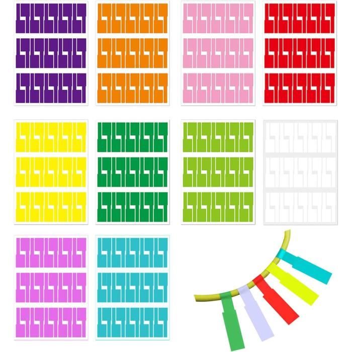 Lot de 4 étiquettes autocollantes pour tri-fils ronds