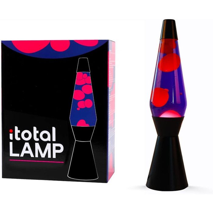 Lampe à lave - I-TOTAL - XL2342 - 40 cm - Base noire - Liquide violet & cire rose