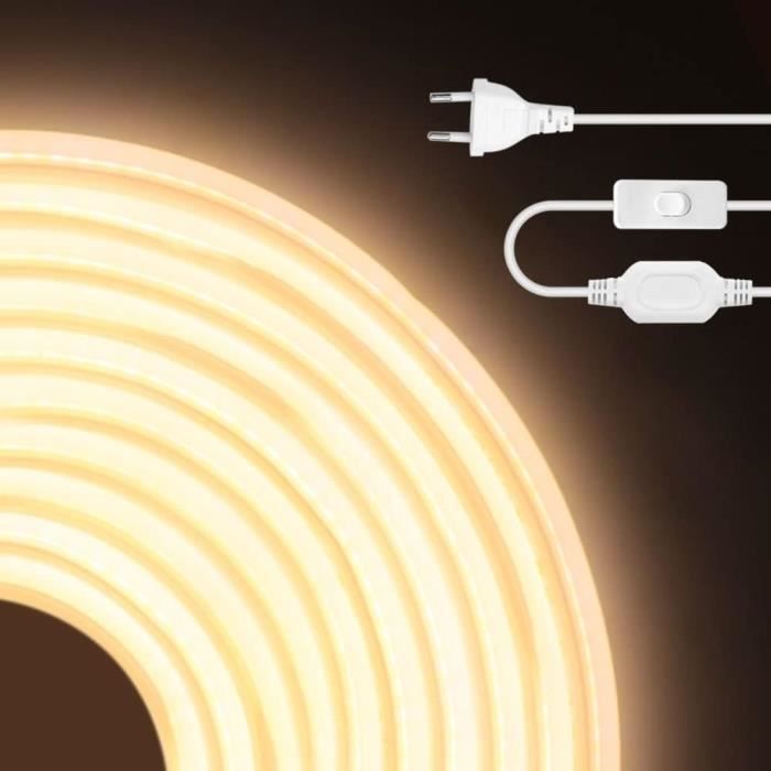 Bande Lumineuse LED COB 220V 230V, Prise D'alimentation Ue UK Avec Interrupteur 288LED/m, éclairage Linéaire Haute Densité, Ruban Flexible étanche