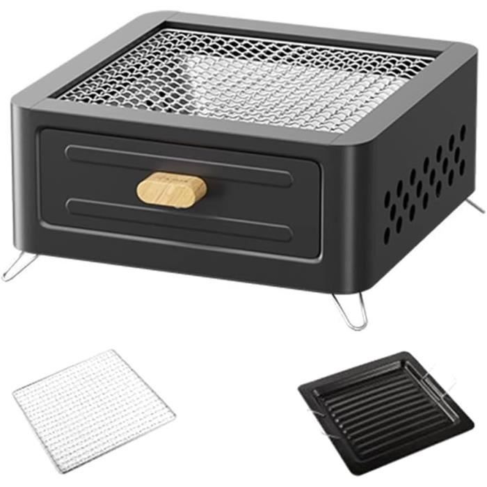 Barbecue Portable Pliable Uten – Charbon De Bois – 2 Brûleurs – Pour Camping Et Extérieur