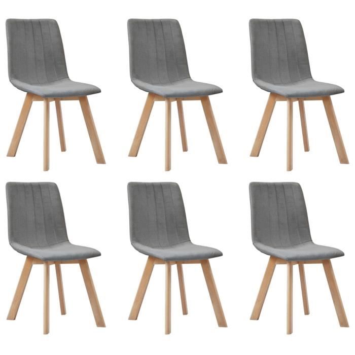 Lot De 6 Chaises De Cuisine Chaises De Salle A Manger Gris Clair Tissu Achat Vente Chaise Cdiscount