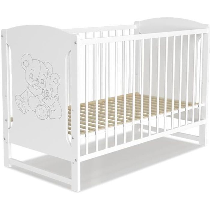 Lit Bebe Tola 01 Blanc 60x1 Livre Avec Le Sommier Cdiscount Puericulture Eveil Bebe