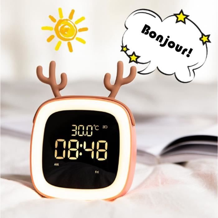 Reveil Enfants Variete Veilleuse Led De Bebe Reveil Avec 5 Styles Oreille Portable Nuit Lampe De Chevet Usb Rechargeable Orange Cdiscount Jeux Jouets
