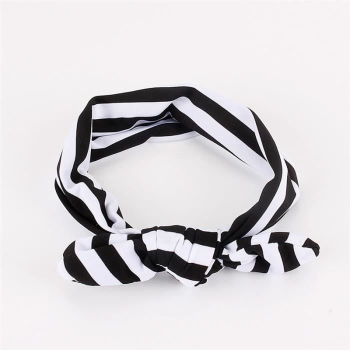 1 Joli Bandeau Bebe Fille Raye Blanc Et Noir Cdiscount Au Quotidien