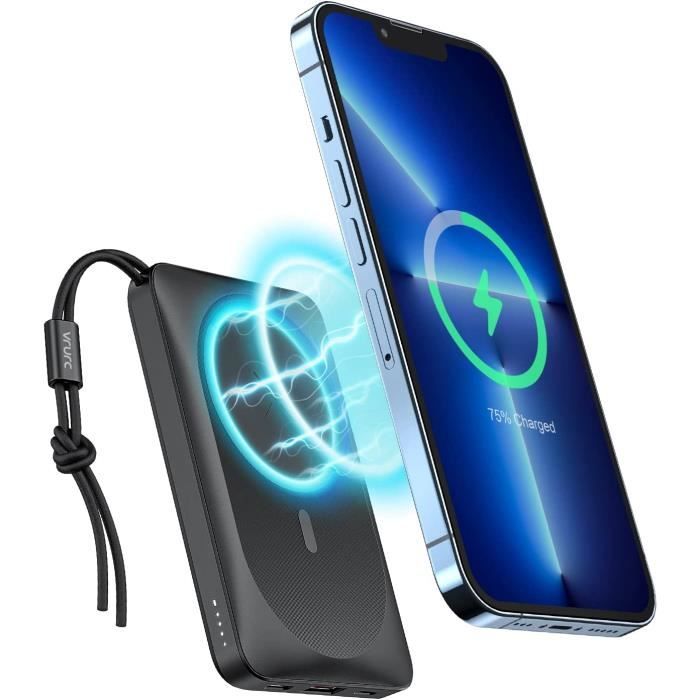 JVGoal Batterie Externe Magnétique 10000mAh 22.5W PD Charge