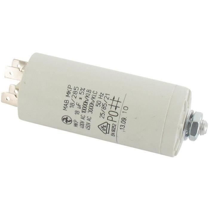 Condensateur électrique UNIVERSEL 18 UF