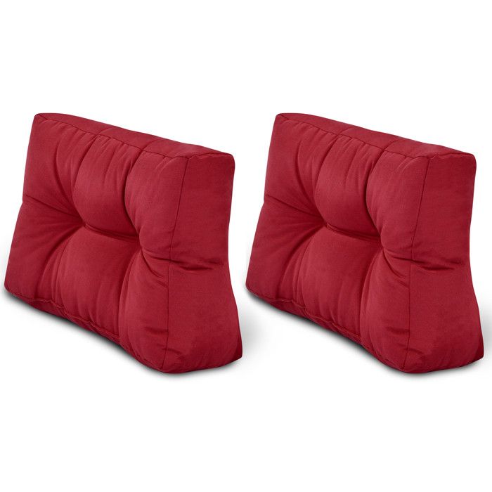 2X Coussins de dos de palette Outdoor Eco Style 60x40cm Rouge 2X Coussins de dos de palette Outdoor Eco Style 60x40cm Rouge