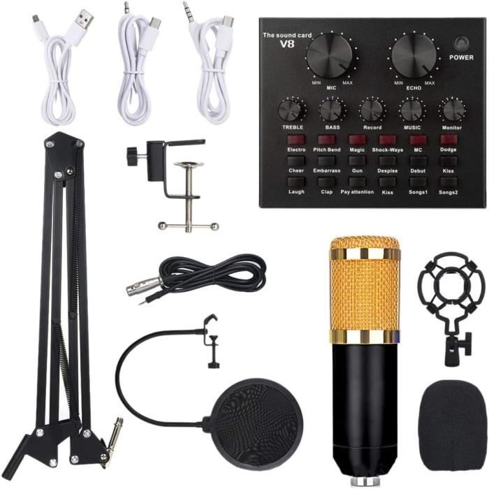 Kit Podcast SINWE Avec Interface Audio Et Micro Condensateur - Pour Smartphone PC Streaming