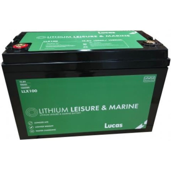 Batterie Marine Loisirs LUCAS LLX100 LITHIUM 100 AH GR31 330X173X 216