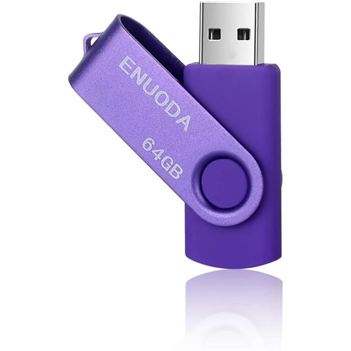 Bleu, Noir, Rouge, Vert, Violet Lot de 5 Clé USB 64 Go Mémoire Stick USB 2.0 Flash Drive Stockage Disque Pendrive 