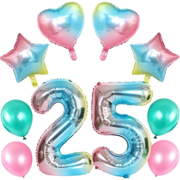 Décoration Anniversaire 25 Ans Femme - Ballons Blanc Or, Confettis Latex, Bannière Joyeux Anniversaire[DA28] - Maison