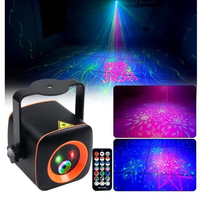 2022 Mini Eclairage Laser 3 en 1 LED USB 60 motifs Projecteur stroboscopique RVB commande vocale pour DJ Disco barre karaoké KTV
