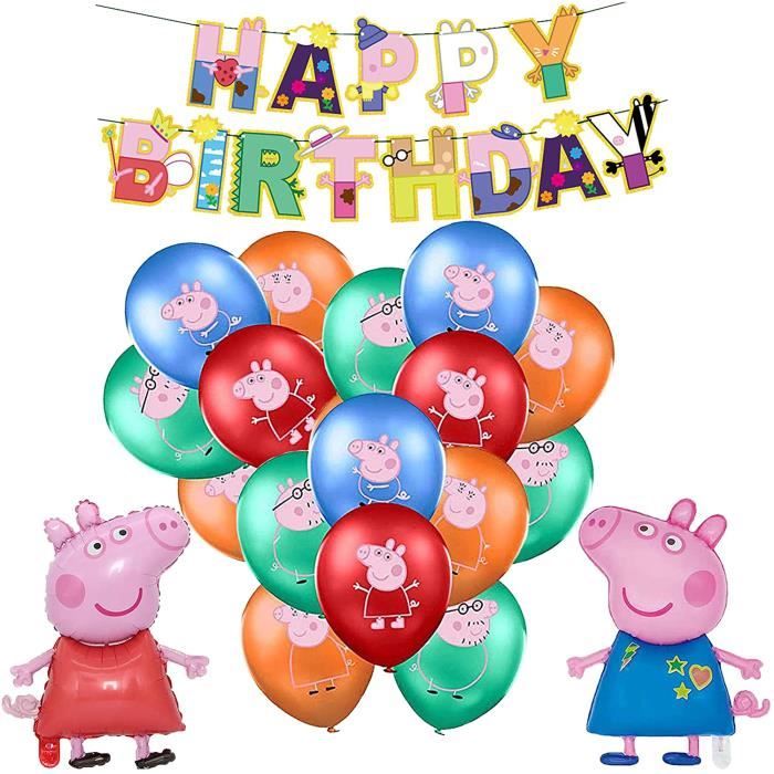 Decorations De Fete D Anniversaire Peppa Pig Ballons Joyeux Anniversaire Banniere George Peppa Pig Ballons De Papier D Aluminium Pou Cdiscount Maison