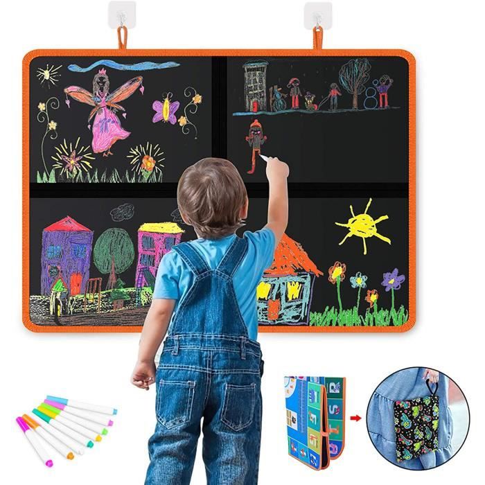 Bloc De Dessin Effaçable OSDUE 9 Pièces – Double-face Réutilisable, Avec Crayons, Pour Enfant 3 à 8 Ans