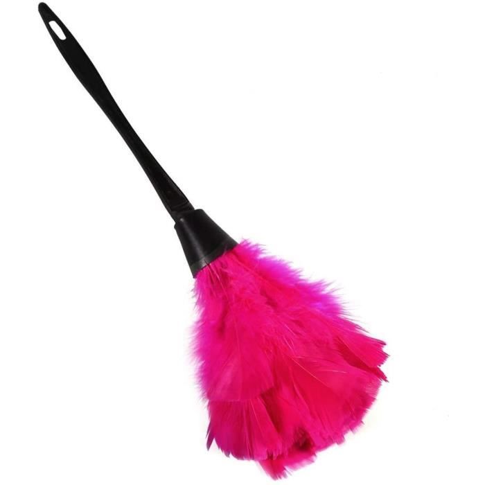 Tomanbery Nettoyage Duster Plumeau d/'autruche pour la Maison avec poignée Noire Pink