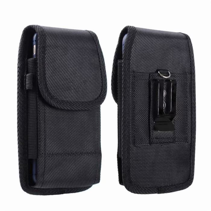 Sac bandoulière,Portable solide noir téléphone pochette Fanny Pack