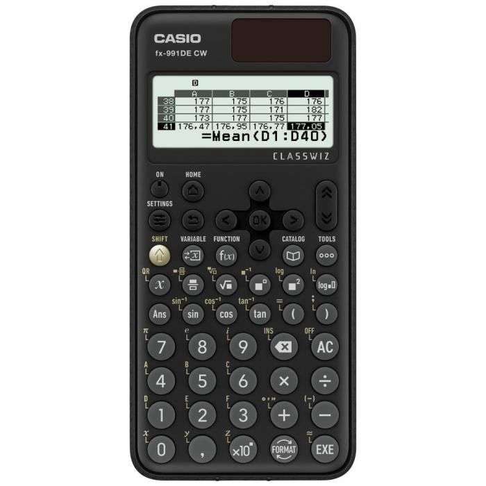 Casio FX-991DE CW Calculatrice technique et scientifique noir Ecran: 10 à pile(s), solaire (l x H x P) 77 x 10.7 x 162