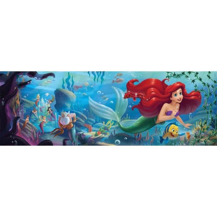 Puzzle 1000 pièces panoramique : Princesses Disney : La petite sirène Coloris Unique