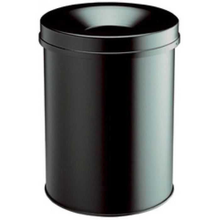 DURABLE Corbeille à papier SAFE ROND 65, 60 litres, noir 0,000000 Noir