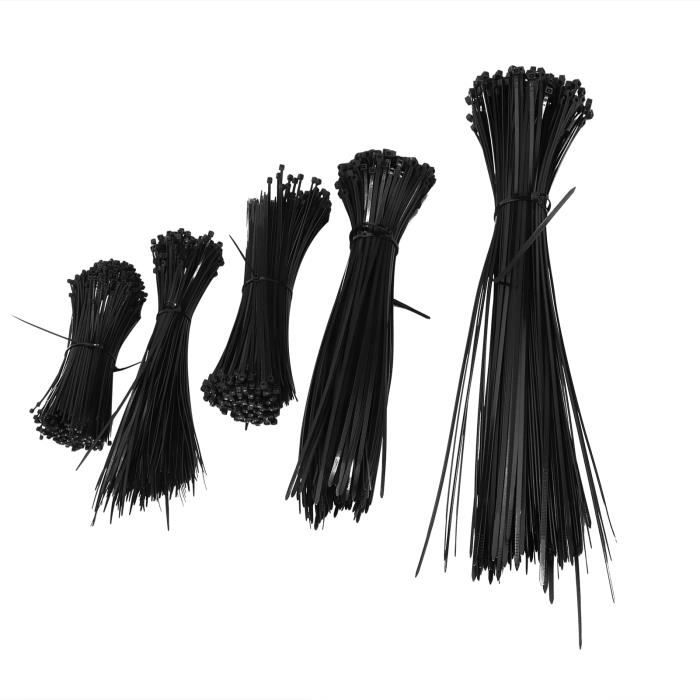 Lot De 100 Attaches Câble En Nylon Noir - Boucles Serre-câble Réutilisables - Pour Gestion Câbles Maison, Bureau, Atelier, Jardin