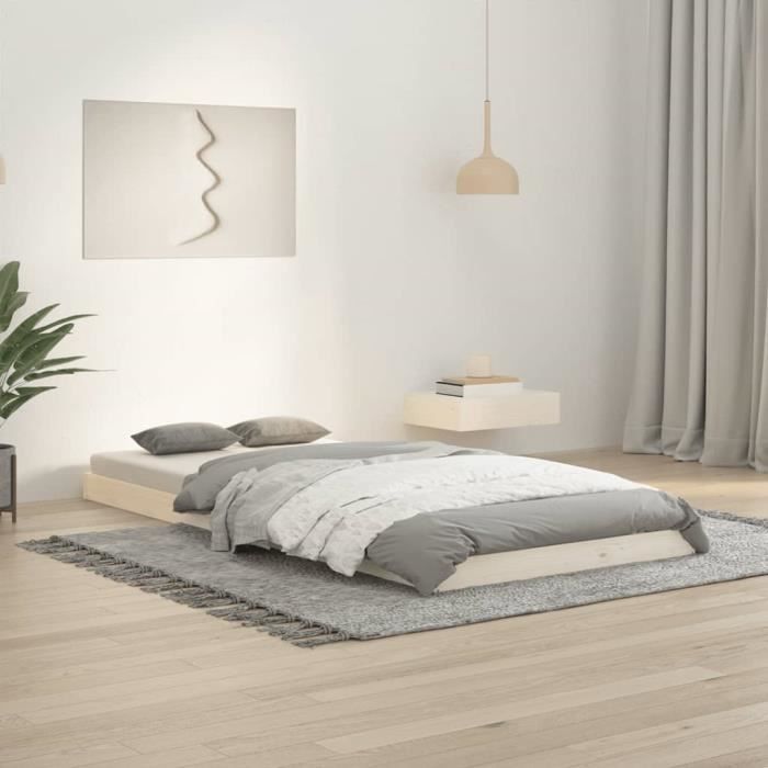 famirosa cadre de lit blanc 90x200 cm bois de pin massif-460