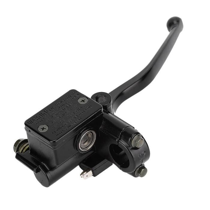 Maître-Cylindre Frein Avant Moto 22 Mm (7/8″) – Universel Droit, Alliage Aluminium Noir, Compatible Yamaha YFZ450 YFM