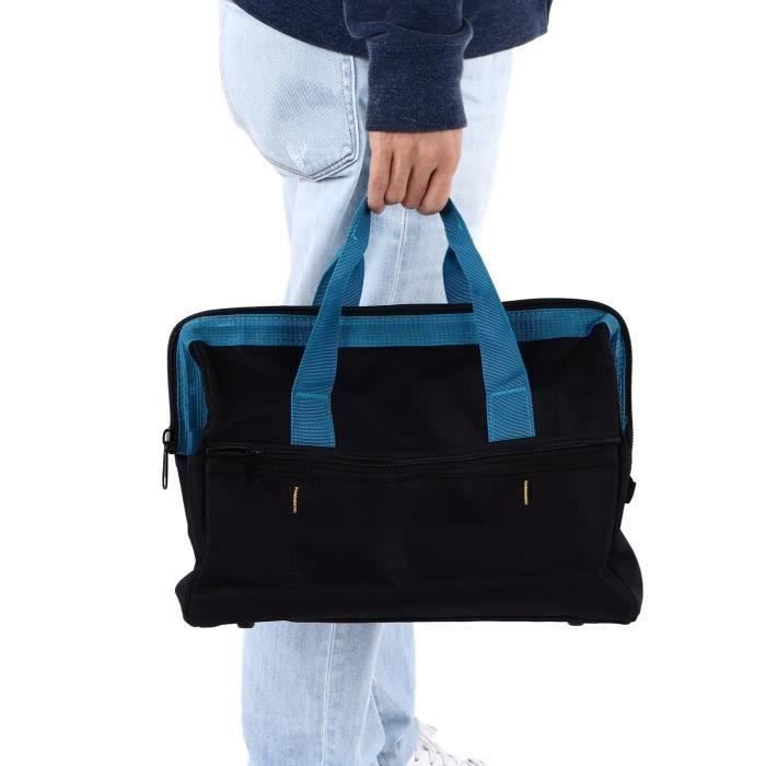 Sacoches Moto Toile Noires Étanches - Sac Rangement Outils Bagages Voyage, Compatible Multi-Modèles