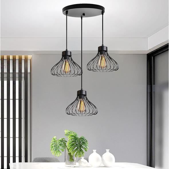 IDEGU Käfig Pendelleuchte – Vintage Industriedesign, E27, Verstellbar, Für Wohnzimmer & Schlafzimmer, Schwarz Oder Roségold