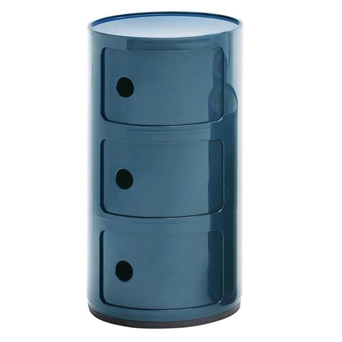 Kartell Componibili 3 éléments bleu - Rangement cylindrique modulaire en plastique Kartell Componibili 3 éléments bleu - Rangement cylindrique modulaire en plastique