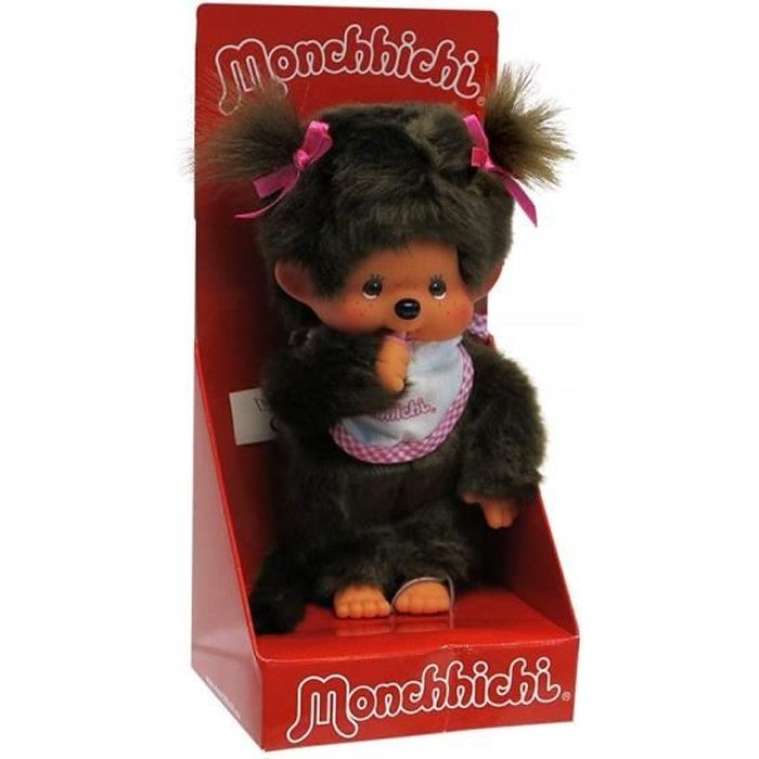 Poupée Monchhichi Sekiguchi, Fille En Robe Chinoise, 20 Cm, édition Limitée Taïwan - RARE