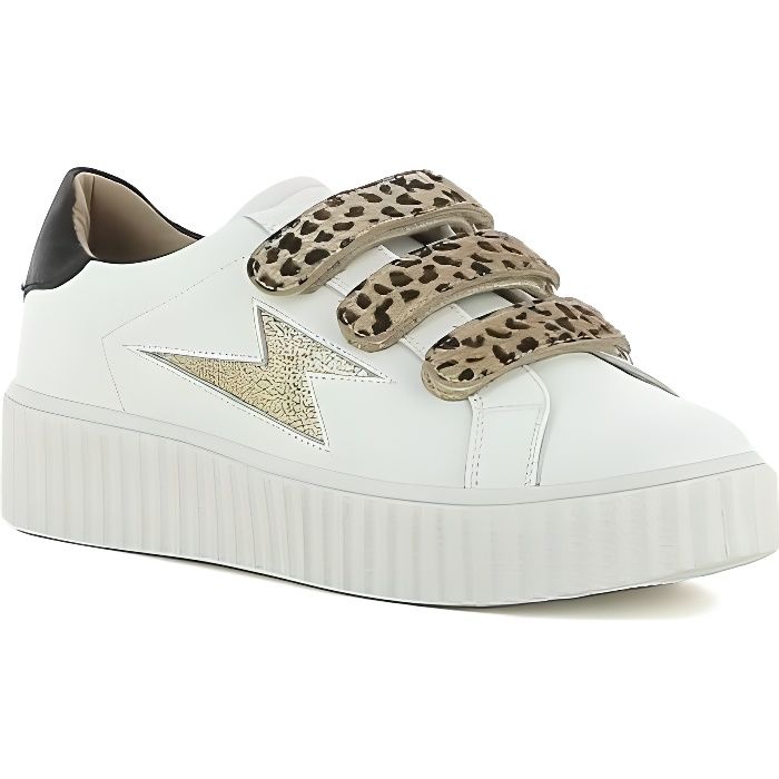 Baskets - VANESSA WU - Vanessa Wu - Blanc - Femme - Adulte - Plat -  Synthétique - Scratch Blanc - Cdiscount Chaussures