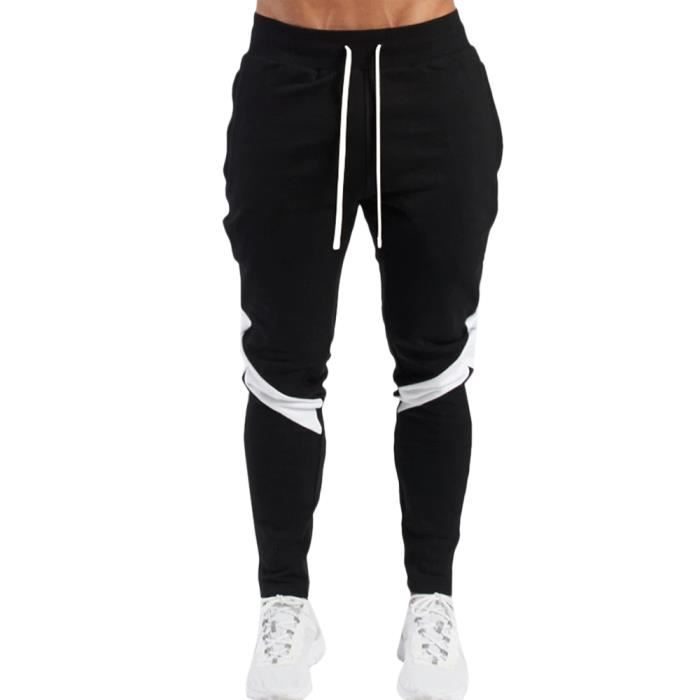Pantalon fitness jogging slim pour homme Noir Respirant