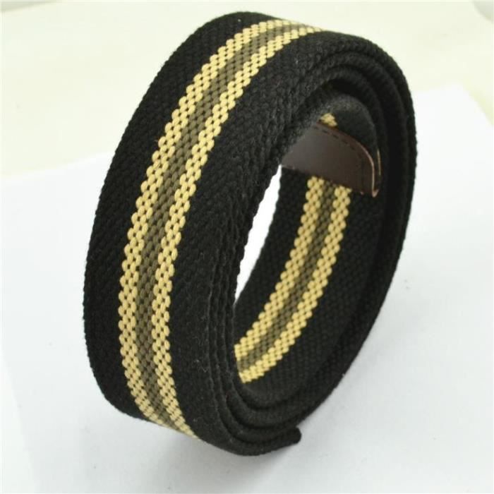 Ceinture En Toile Avec Double Anneau En D - 3,8 X 130 Cm, Réglable, Pour Homme Et Femme - Idéale Pour Pantalons, Shorts, Jeans