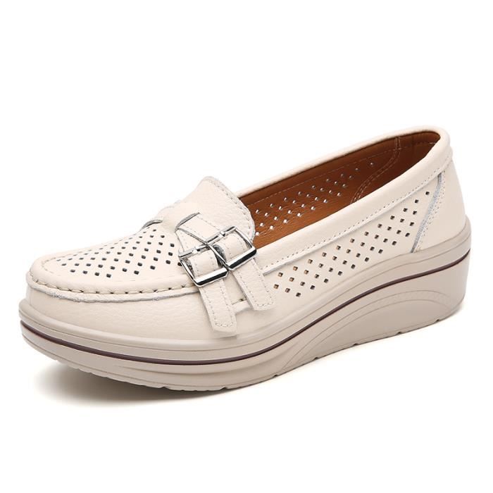 Dames Mocassins Chaussure Casual Bateau Confort Loafers Plates Chaussures De Conduite Chaussures Décontractées Femmes Chaussures Beige 35EU